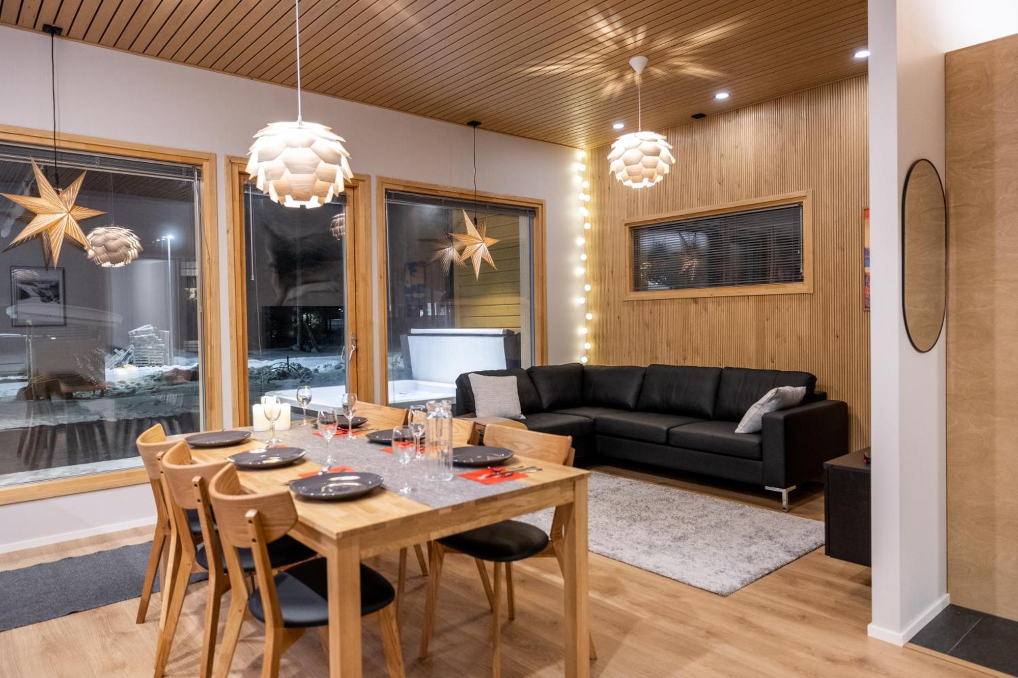 Premium Lapland Villa With Jaguzzi روفانييمي المظهر الخارجي الصورة
